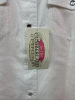 New Women’s Cumberland White Gem Long Sleeve Pearl Snap Large MM-8