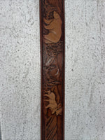 New Brown Genuine Leather Wildlife Tooled Belt 34” #6380 Z-7