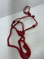 New Tough Red 1 Poly Rope Halter And 8” Lead Rope #50-1010 G-505