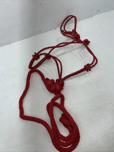 New Tough Red 1 Poly Rope Halter And 8” Lead Rope #50-1010 G-505