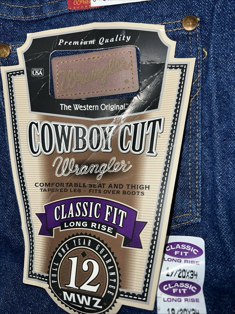 New Men’s Cowboy Cut Classic Fit Wrangler Denim Jeans. 19/20x34 H-13
