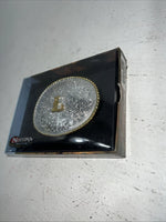New Women’s Nocona Gold Silver “L” Belt Buckle. 37572-L  A-113