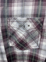 New Women’s Cumberland Purple Plaid Long Sleeve Pearl Snap Size 3X GG-11