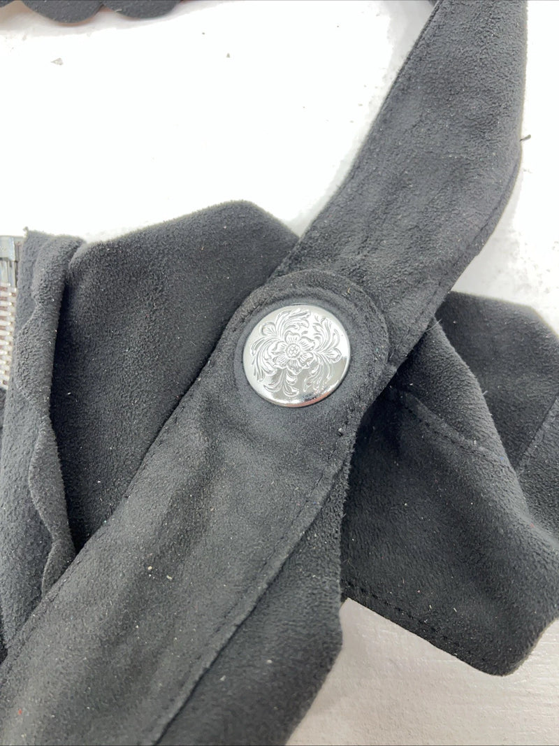 NOS Gray Fabric Show Chaps Adjustable Waist 41” L-41