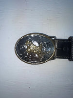 New Brown Genuine Leather 3D Weaved And Silver Pendent 26” Belt #1432 JJ-103