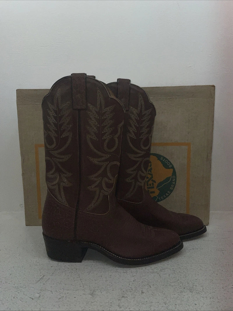New Men’s Brown Texas Brand Cowboy Boots. 7404 9 D. 3-45