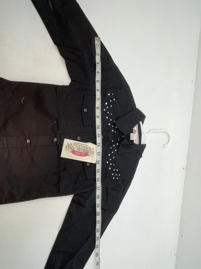 New Women’s Black Cumberland Outfitters Long Sleeve Button Up Shirt S 3B-109