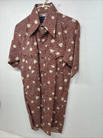New Women’s Panhandle Slim Floral Long Sleeve Pearl snap Size 14.5 MM-1