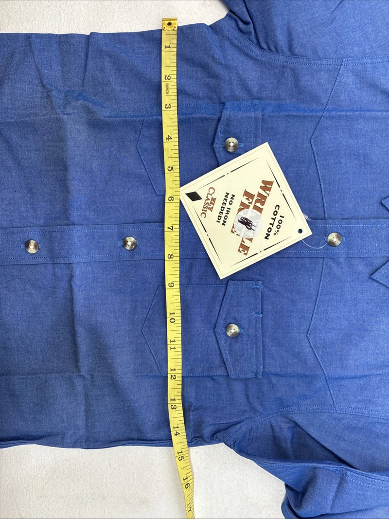 New Kids ELY Classic Blue Jean Design Long Sleeve Button Up Size Small LL-28