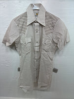New Men’s Dickson Jenkins Brown stripe Short Sleeve Pearl Snap 14.5 Small AA-97
