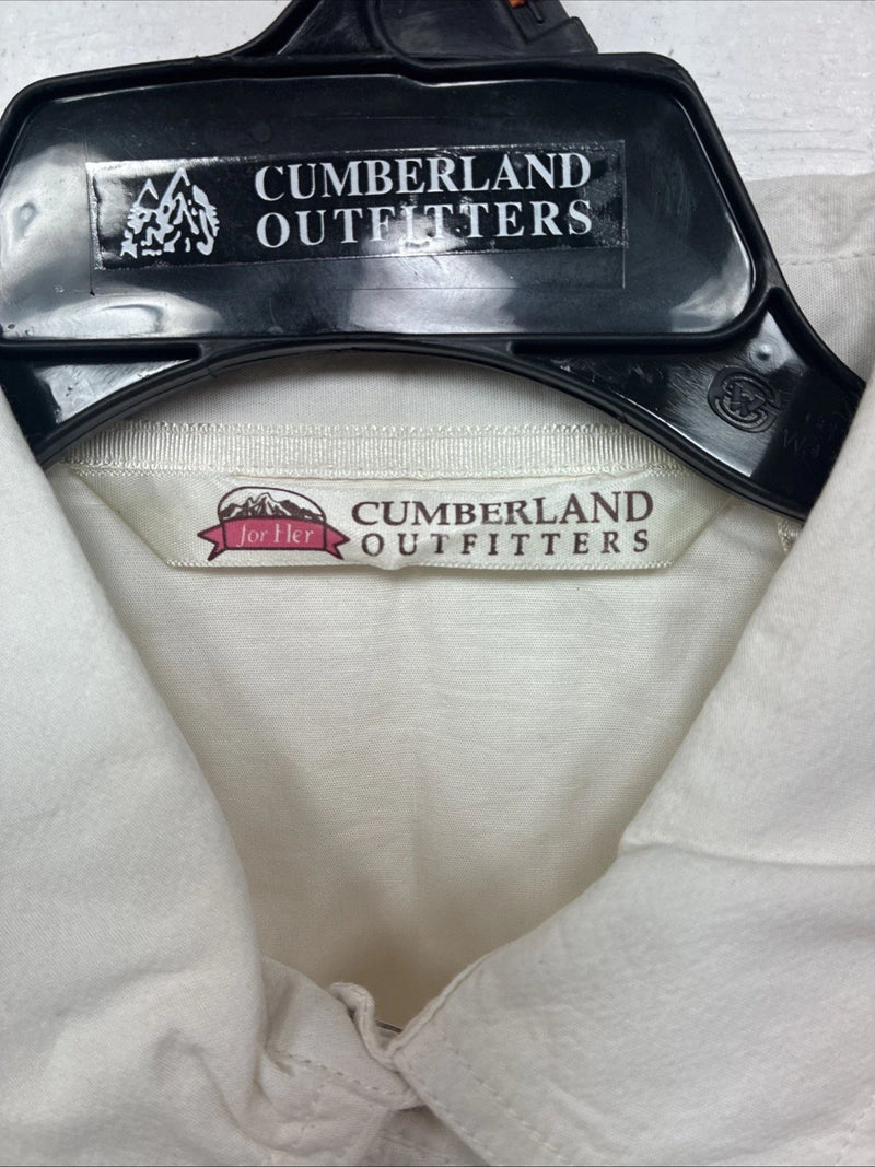 New Women’s Cumberland White Gem Long Sleeve Pearl Snap Medium KK-17