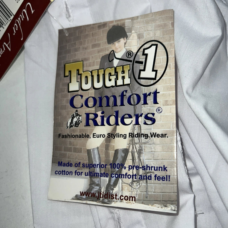 New Women’s White Sleeveless Tough 1 Comfort Riders English Riding Shirt 44 G-31
