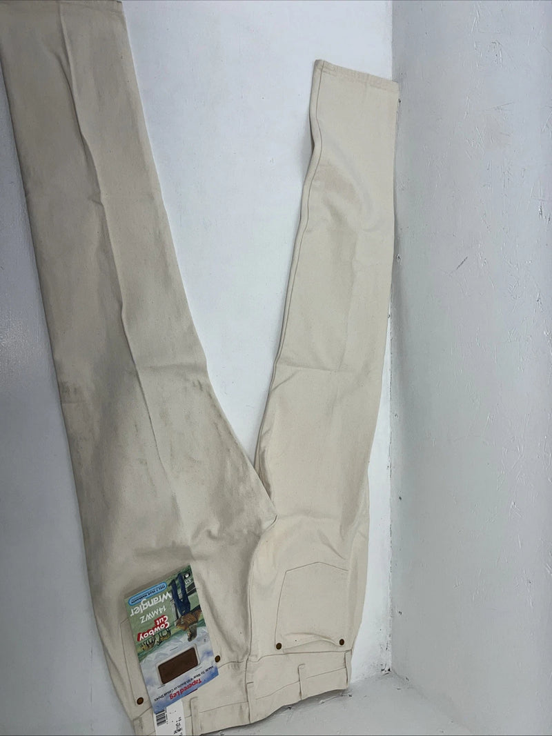 New Women’s Cowboy Cut White Denim Jeans. 15x34 J-8