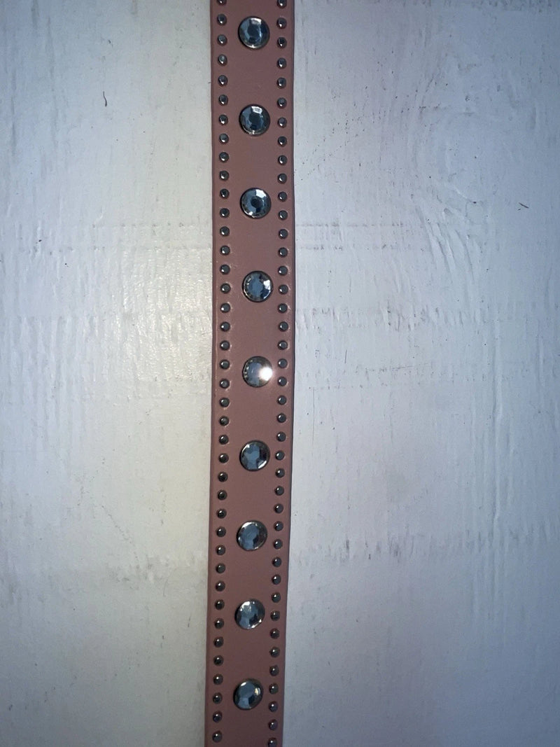 New Pink Genuine Leather Nocona Silver Bling 34” Belt #4420430 JJ-33