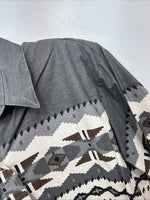 New Women’s Brooks & Dunn Gray Design Long Sleeve Button Up Large MM-125