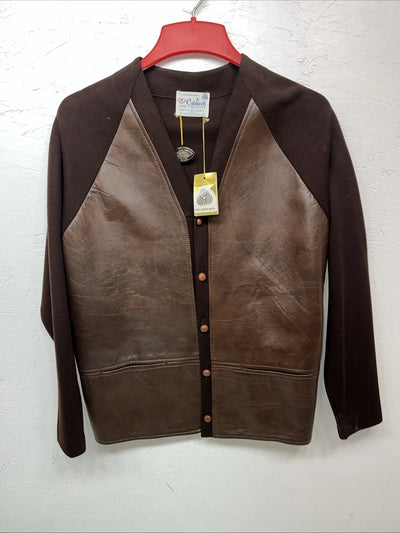 New Women’s Brown Caldwell Virgin Wool Leather Jacket M #429 3C-49