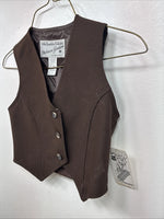 New Women’s Dickson Jenkins Brown Button Up Vest Size 6 TT-116