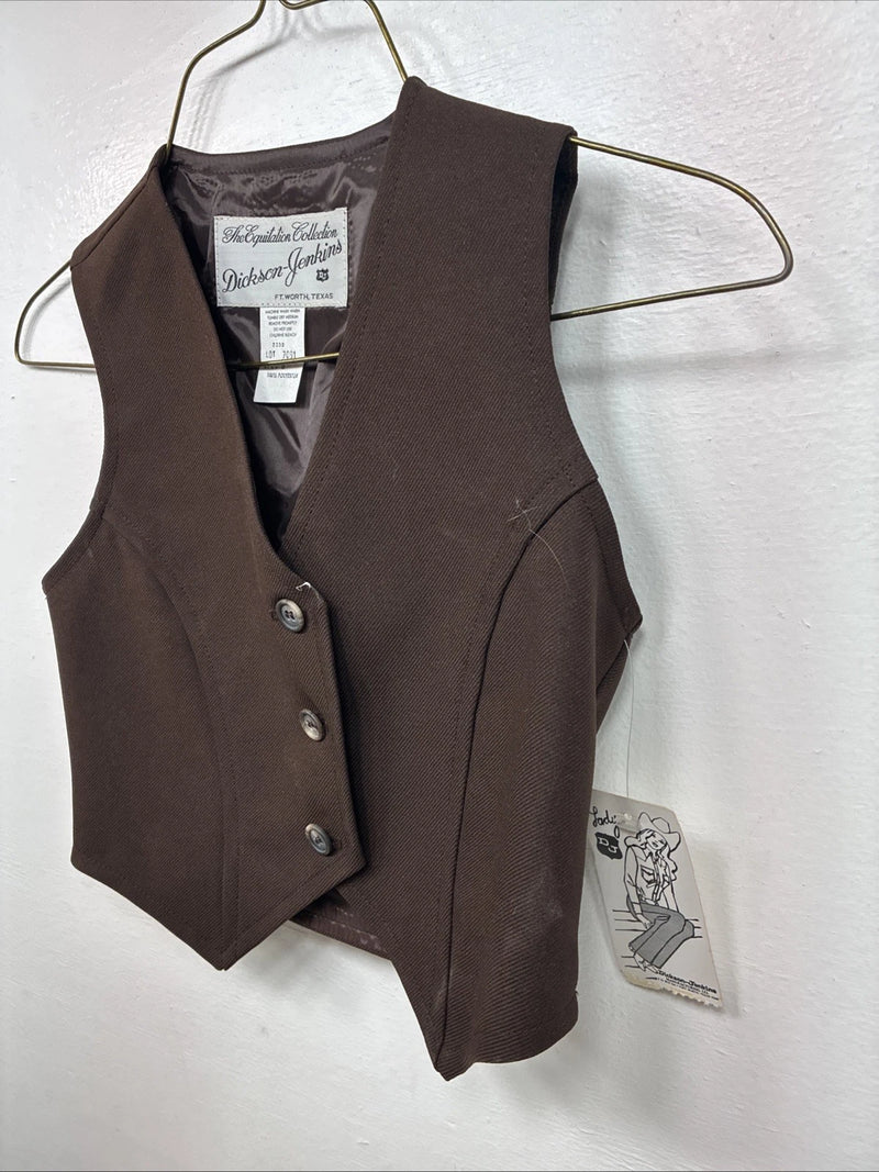 New Women’s Dickson Jenkins Brown Button Up Vest Size 6 TT-116