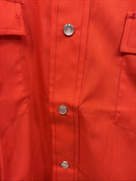 New Men’s Champion Western Orange Long Sleeve Pearl Snap 16 X 35 Large DD-46
