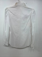 New Women’s H Bar C White Deigned Long Sleeve Pearl Snap Size 30 MM-62