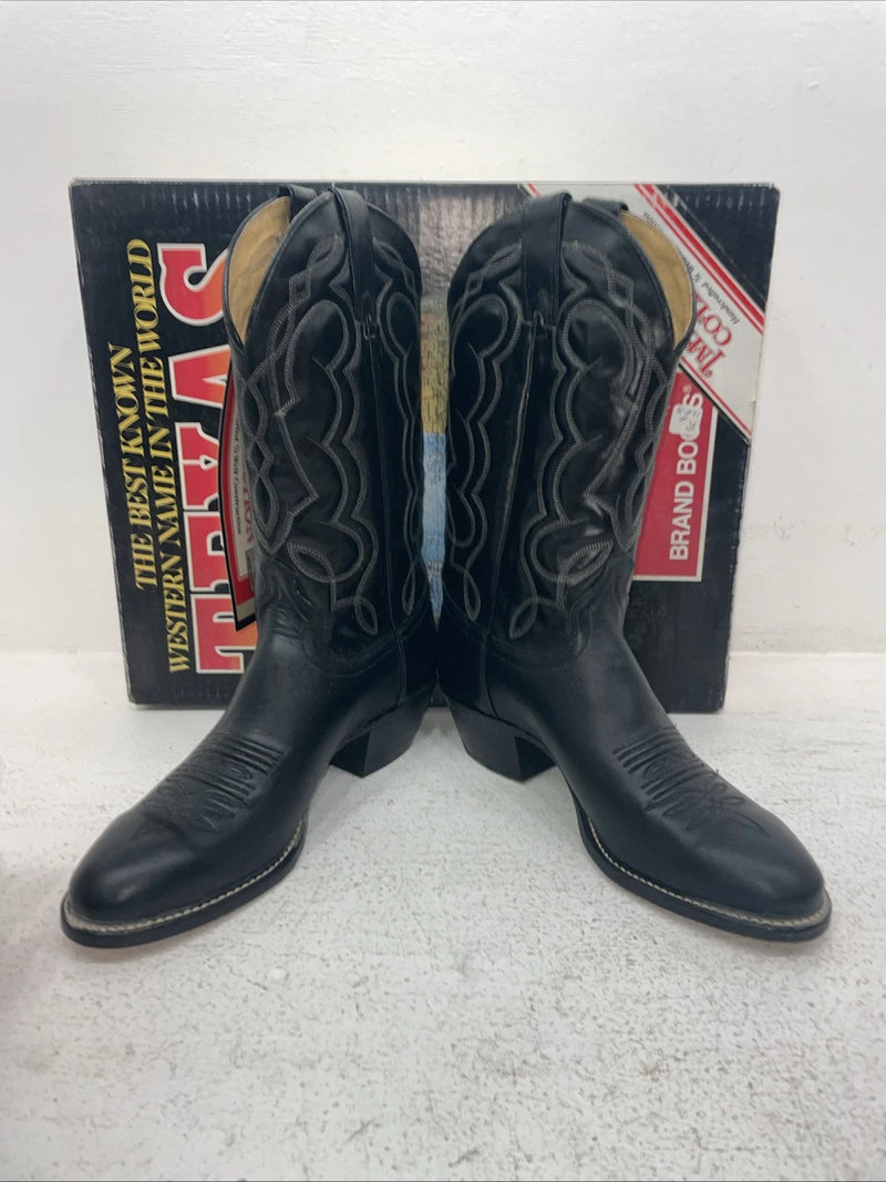 New Men’s Black Texas Brand Cowboy Boots. M 610 8.5 8 1/2 D. 3-118