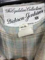 New Women’s Lady DJ Blue Plaid Long Sleeve Button Up Size 38 TT-124