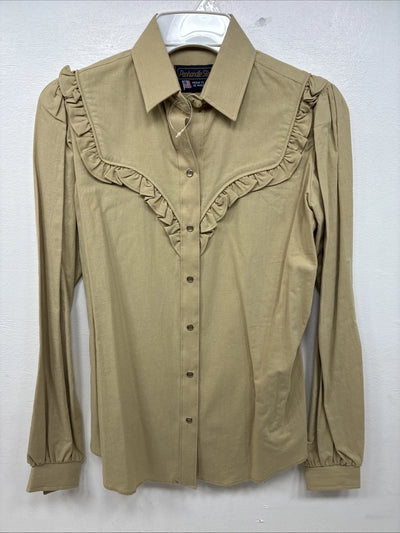New Women’s Panhandle Slim Green Long Sleeve Pearl Snap Size 8 TT-100