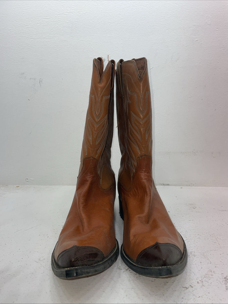 New Men’s Orange Cowtown Cowboy Boots. T 214 13 D. 8-77