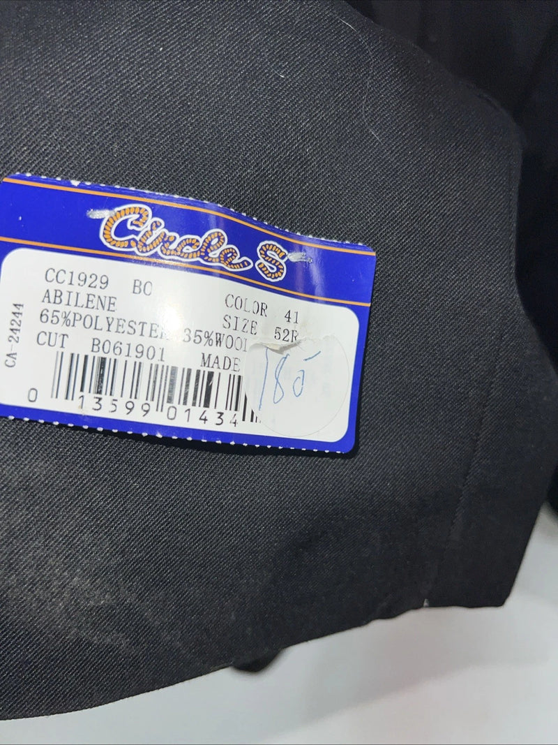New Men’s Circle S Black Suit Jacket 52R #24244 JJ-601