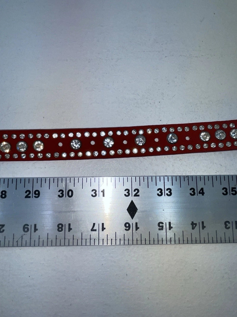 New Red Genuine Leather Nocona Silver Bling S Belt #N1330998 Z-82