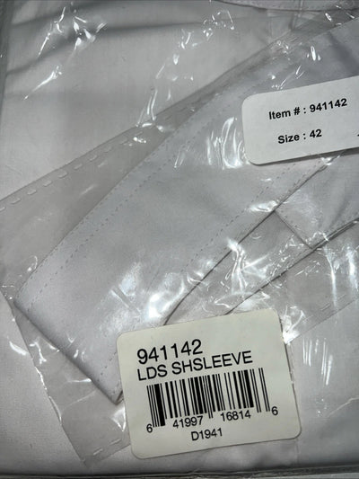 New Women’s White ABETTA Short Sleeve Riding Shirt. 42 941142 D-42