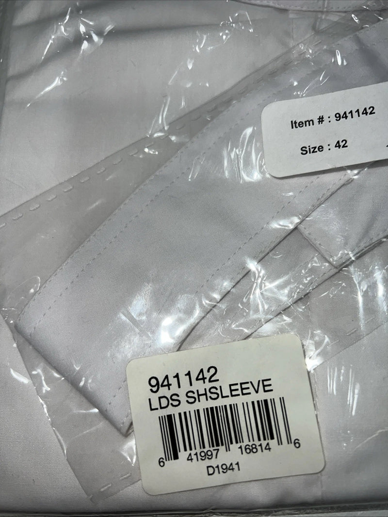 New Women’s White ABETTA Short Sleeve Riding Shirt. 42 941142 D-42