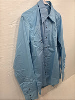 New Men’s Dickson Jenkins Blue Long Sleeve Pearl Snap 16 Large CC-70