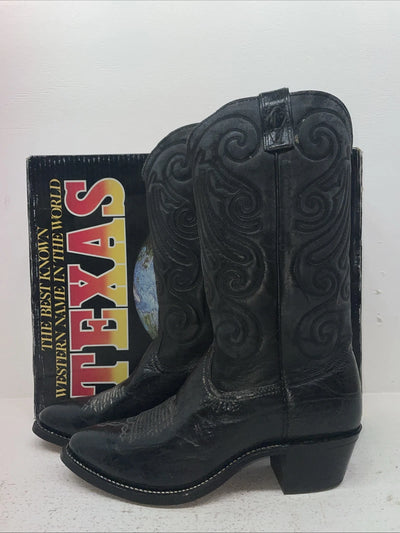New Men’s Black Texas Brand Cowboy Boots. 6810 10 D. 7-38