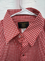 New Men’s Dickson Jenkins Red Checkered Long Sleeve Pearl Snap 16 Large AA-36