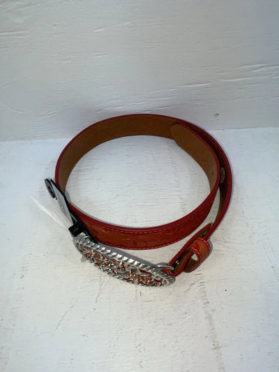 New Red Genuine Leather Nocona Tooled S Belt #N3460204 JJ-168