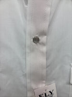 New Men’s ELY Cattleman White Long Sleeve Pearl Snap 16.5 X 34 Large V-116