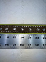 New Brown Genuine Leather Nocona Bling And Green Border 20” Belt #N4410223 NN-82