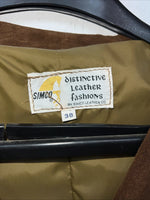 New Women’s SIMCO Brown Leather Jacket 38 3C-54