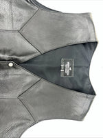 New Men’s Western Express Black Leather Biker Vest 4XL Q-604