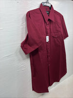 New Men’s White Horse Burgundy Short Sleeve Pearl Snap Large CC-44
