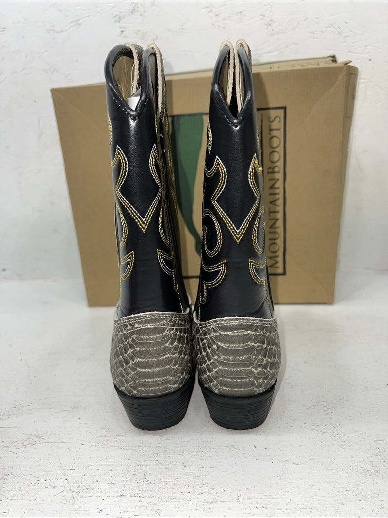 New Women’s Black Snakeskin Smoky Mountain Cowboy Boots. 1042JY 6. 19-35