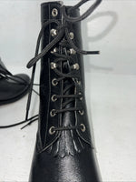 New Women’s Black Old West Lace Up Cowboy Boots. 060 6 D. 19-7