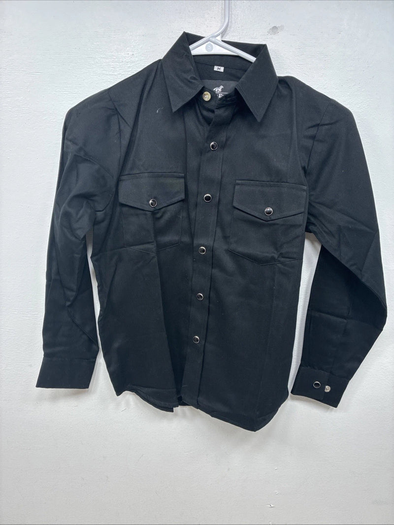 New Kids Western Express Black Long Sleeve Button Up Medium YY-89