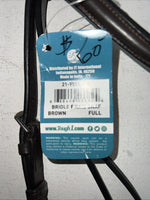 New EQUIROYAL Brown English Snaffle Bridle Full #21-9556-7-0 BB-13