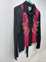 New Women’s 1849 RanchWear Black Design Long Sleeve Button Up Medium TT-120