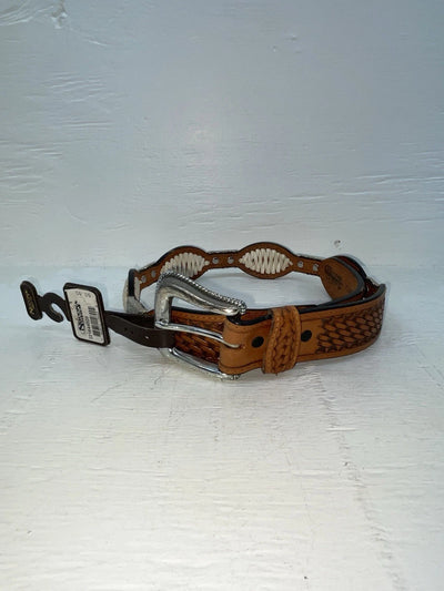 New Brown Genuine Leather Nocona Weaved And Pendent 28” Belt #2216448 NN-18