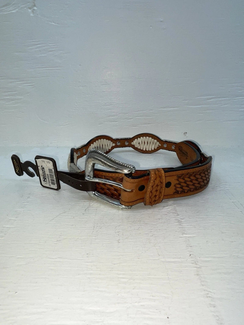 New Brown Genuine Leather Nocona Weaved And Pendent 28” Belt #2216448 NN-18