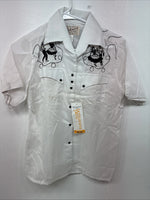 New Women’s Rockmount White Long Sleeve Pearl Snap Size 34 LL-20