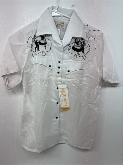 New Women’s Rockmount White Long Sleeve Pearl Snap Size 34 LL-20